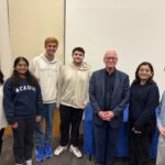 Members of the Chelmsford High School Ecology Club discussed school-based sustainability projects with Massachusetts State Senator Michael Barrett (third from right) at the Chelmsford Library back in February.