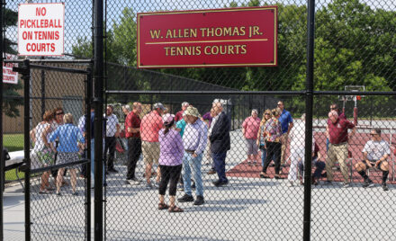 The tennis courts located behind Chelmsford High School were recently dedicated to Al Thomas, a former teacher, dean and principal at CHS.