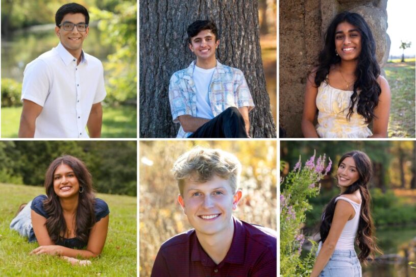 The Chelmsford High School Students of the Month for November 2025 are, clockwise from top left, Millan Sondhi, Ved Dingar, Sarada Koppana, Tiffany Vu, Garrett Green and Vaanya Sangwan.