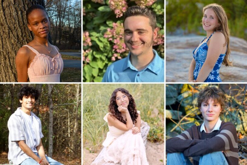 The Chelmsford High School Students of the Month for December 2025 are, clockwise from top left, Anne Magny, Jackson Chludzinski, Erin Mammola, Lucy Frankland, Jade Boyer and Akshat Pandey.