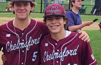Finn Ramseyer, left, and Matthew Hall led Chelmsford High to a state baseball title last June.