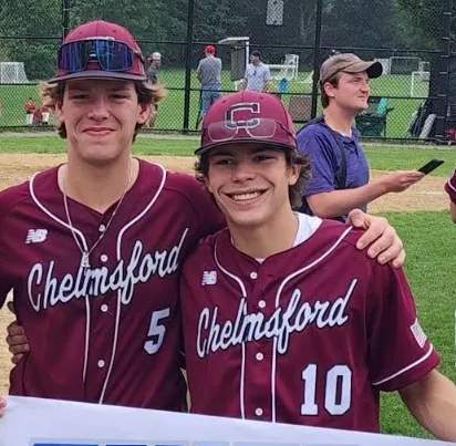 Finn Ramseyer, left, and Matthew Hall led Chelmsford High to a state baseball title last June.