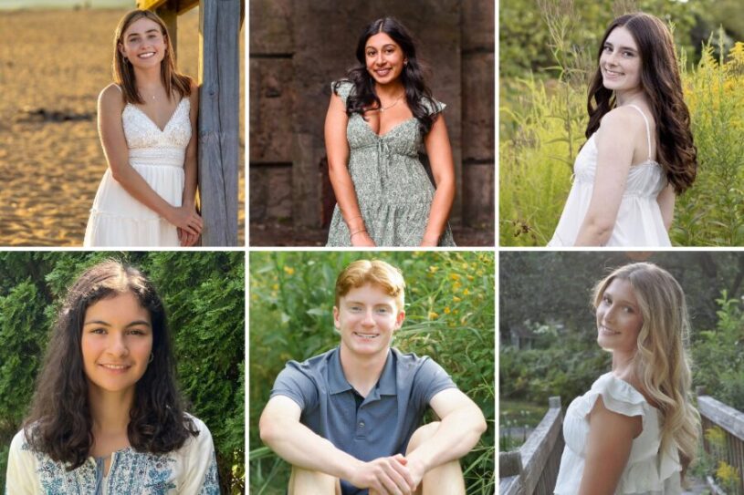 The Chelmsford High School Students of the Month for February 2026 are, clockwise from top left, Kate Leonard, Shyla Aggarwal, Lilly Bean, Ava Walsh, Nathan Moore and Ananya Mody.
