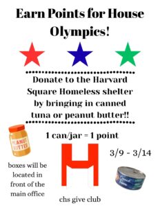 2026 CHS House Olympics Give Club Food Drive Flyer