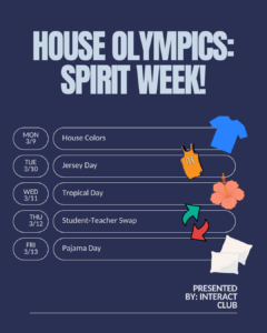 2026 CHS House Olympics: Theme Days Flyer