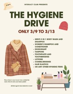 2026 CHS House Olympics: Hygiene Drive Flyer