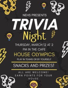 2026 CHS House Olympics Trivia Night Flyer