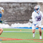 Chelmsford native Alex Lafreniere competing on the UMass Lowell men’s lacrosse team.