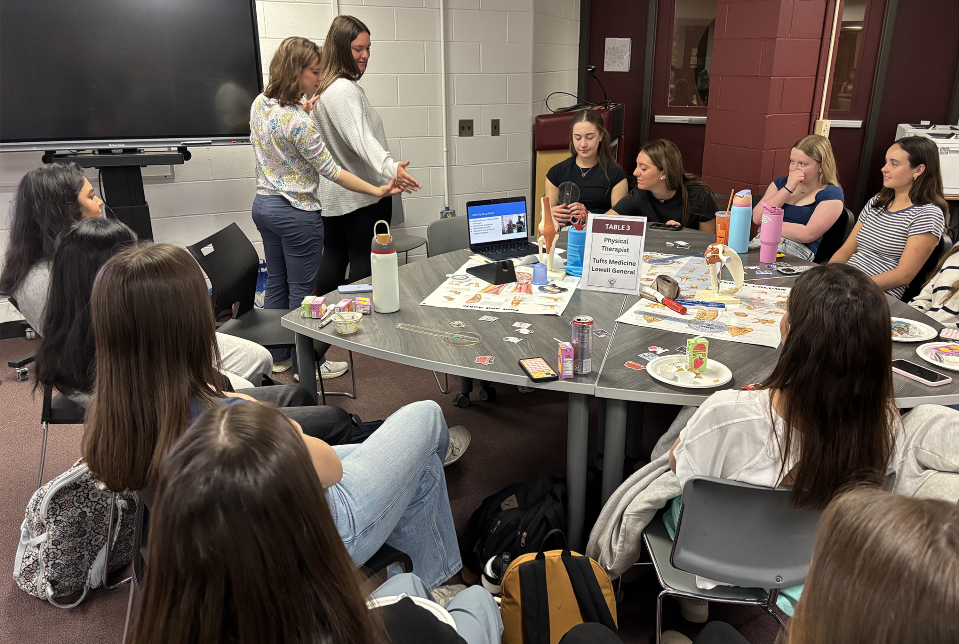 Chelmsford High School juniors attend the annual Career Exploration Breakfast, meeting with professionals to learn more about careers that interest them.