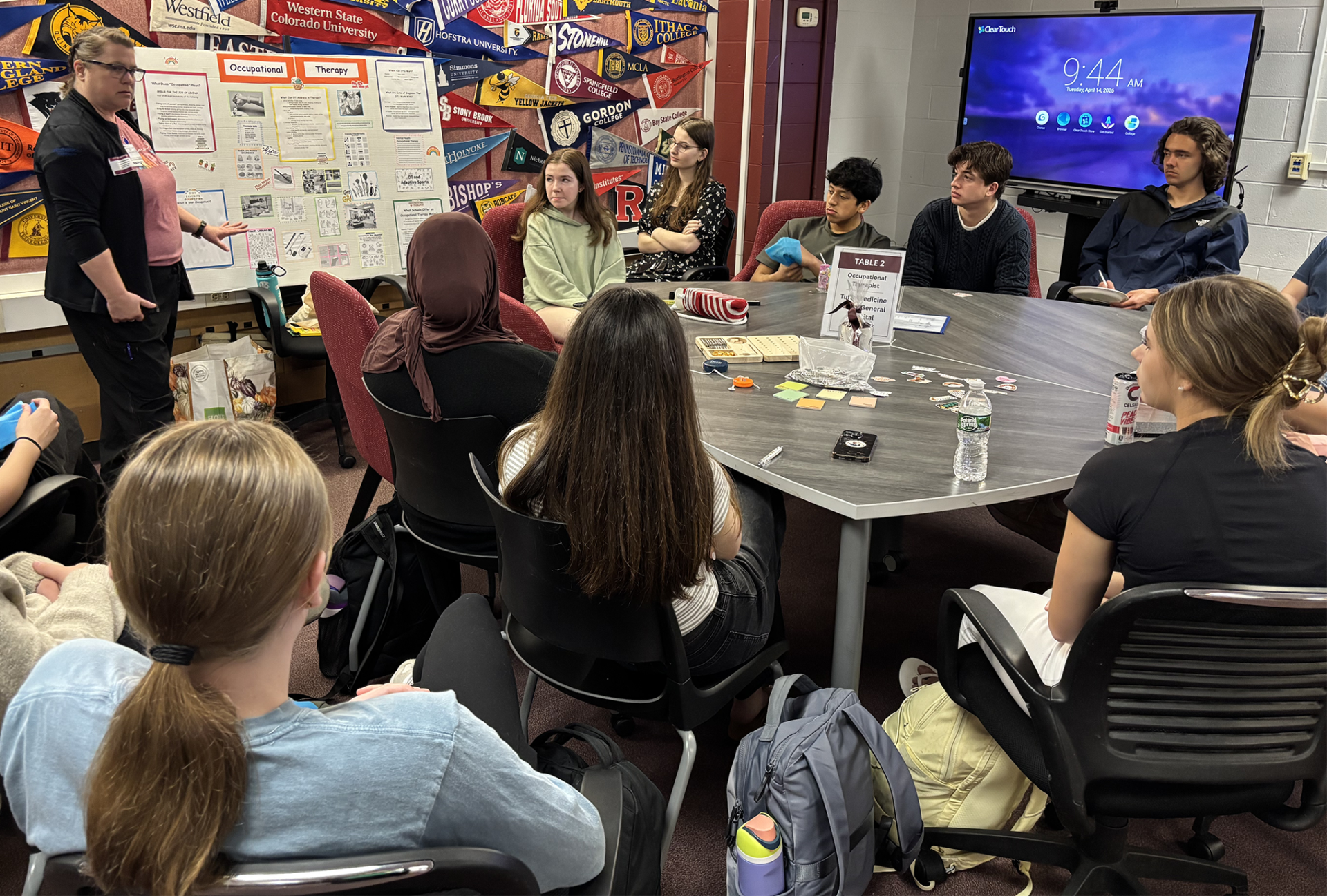 Chelmsford High School juniors attend the annual Career Exploration Breakfast, meeting with professionals to learn more about careers that interest them.