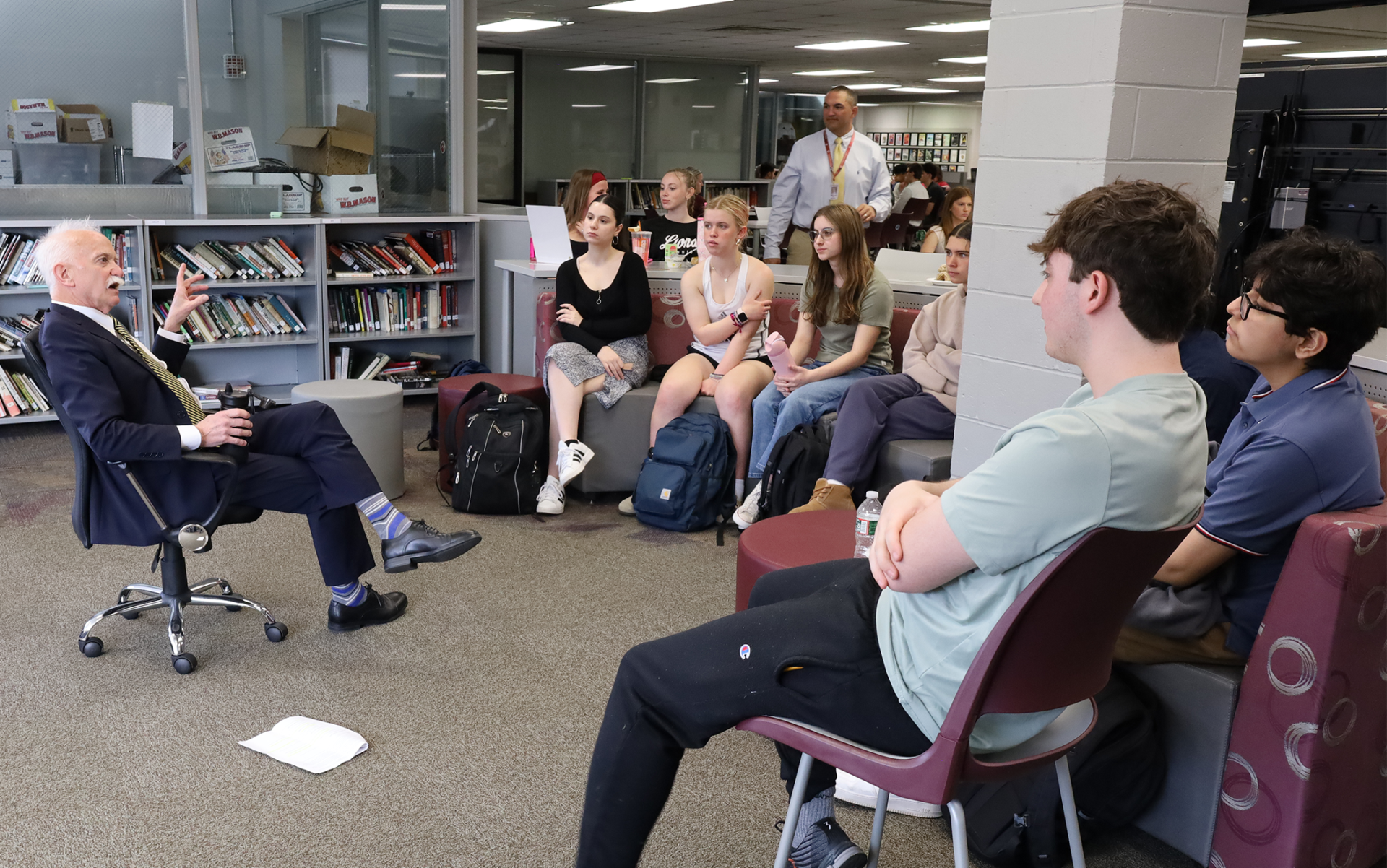 Chelmsford High School juniors attend the annual Career Exploration Breakfast, meeting with professionals to learn more about careers that interest them.