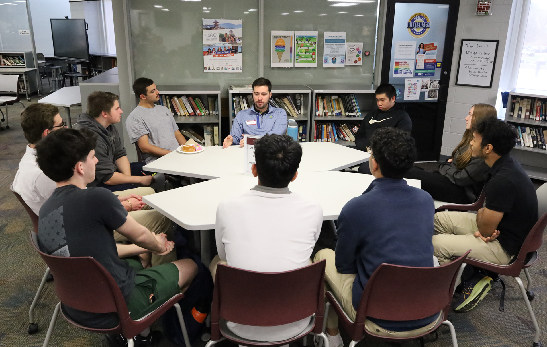 Chelmsford High School juniors attend the annual Career Exploration Breakfast, meeting with professionals to learn more about careers that interest them.