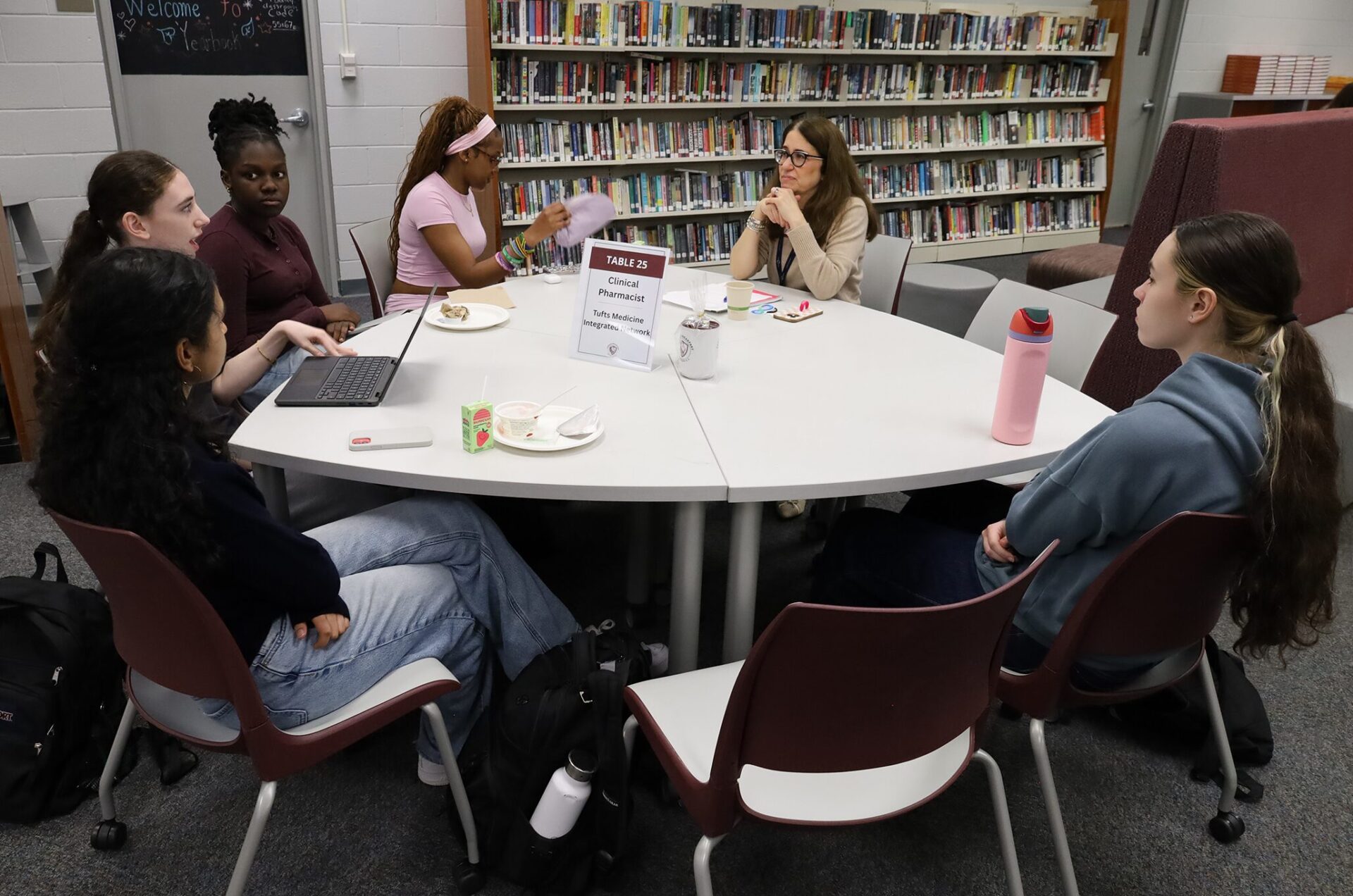 Chelmsford High School juniors attend the annual Career Exploration Breakfast, meeting with professionals to learn more about careers that interest them.