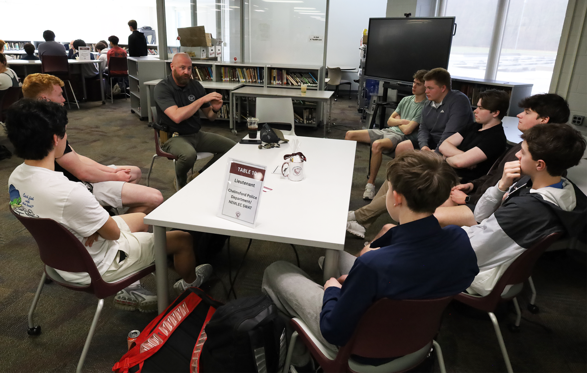 Chelmsford High School juniors attend the annual Career Exploration Breakfast, meeting with professionals to learn more about careers that interest them.