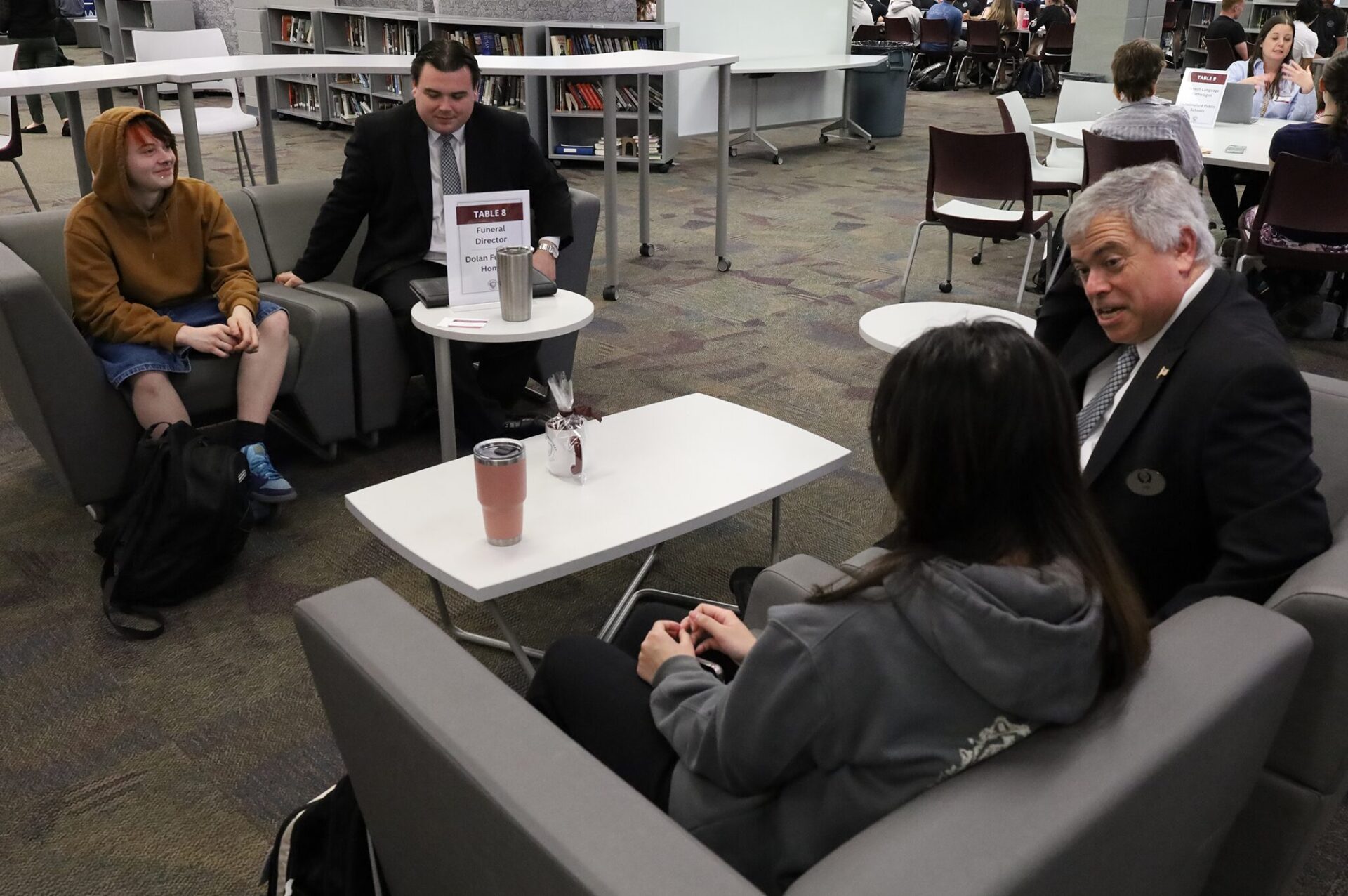 Chelmsford High School juniors attend the annual Career Exploration Breakfast, meeting with professionals to learn more about careers that interest them.