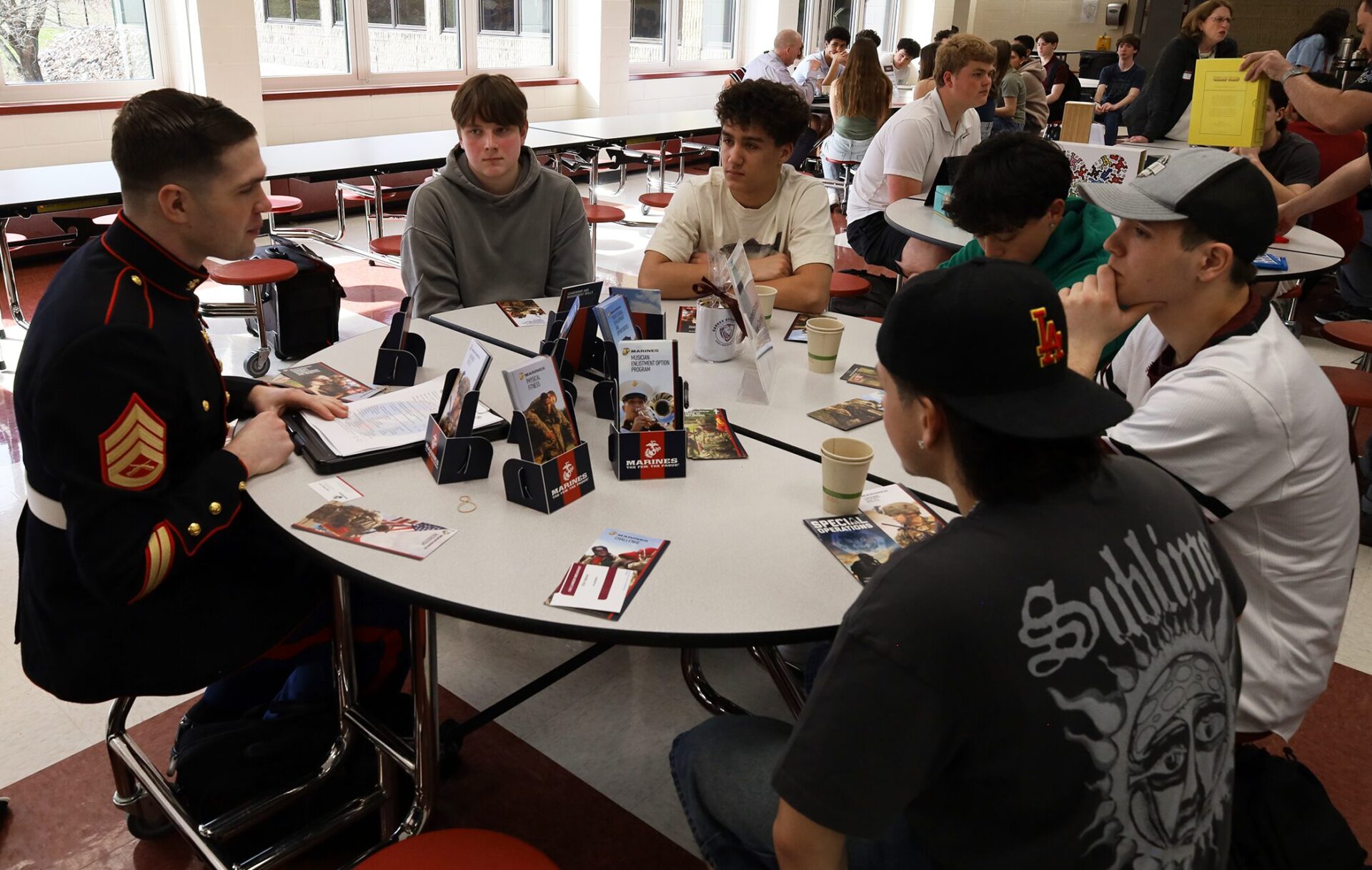Chelmsford High School juniors attend the annual Career Exploration Breakfast, meeting with professionals to learn more about careers that interest them.