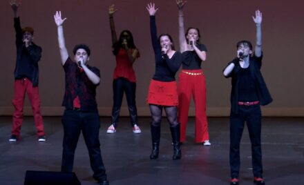 The Thursdays perform during Aca-Pocalypse, a two-day event of exceptional a cappella music, which was hosted at Chelmsford High School on April 10 and 11, 2026.