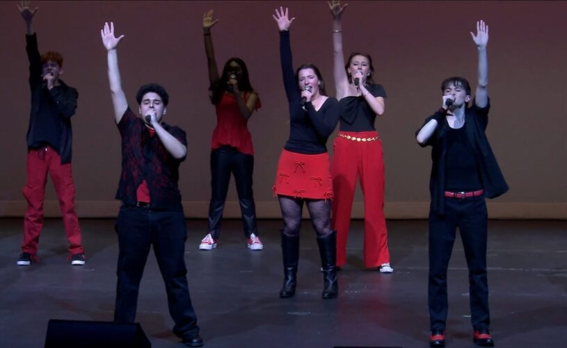 The Thursdays perform during Aca-Pocalypse, a two-day event of exceptional a cappella music, which was hosted at Chelmsford High School on April 10 and 11, 2026.