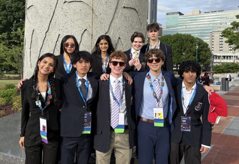 Nine Chelmsford High School students represented the town and the Commonwealth of Massachusetts during the DECA International Career Development Conference, which was held April 25-28 in Atlanta.
