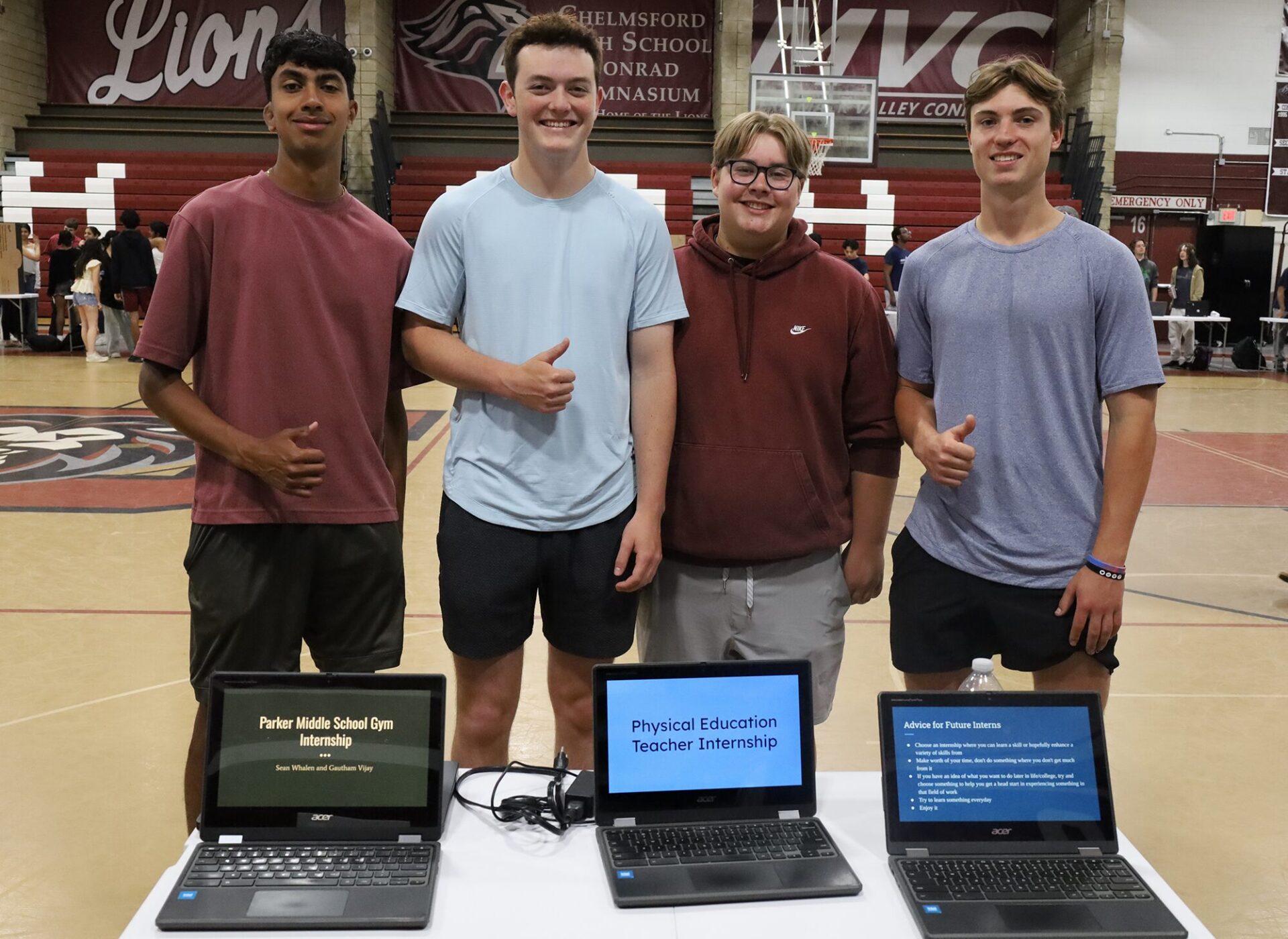 CHS Senior Internship Exhibition 2026 Chelmsford High School's Senior Internship Exhibition was held on Thursday, May 28, 2026. The event allows members of the senior class who held internships this spring to visually display their workplace experiences for the junior class and interested faculty.