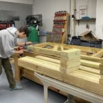 Students in Woodworking classes at Chelmsford High School work on their projects.