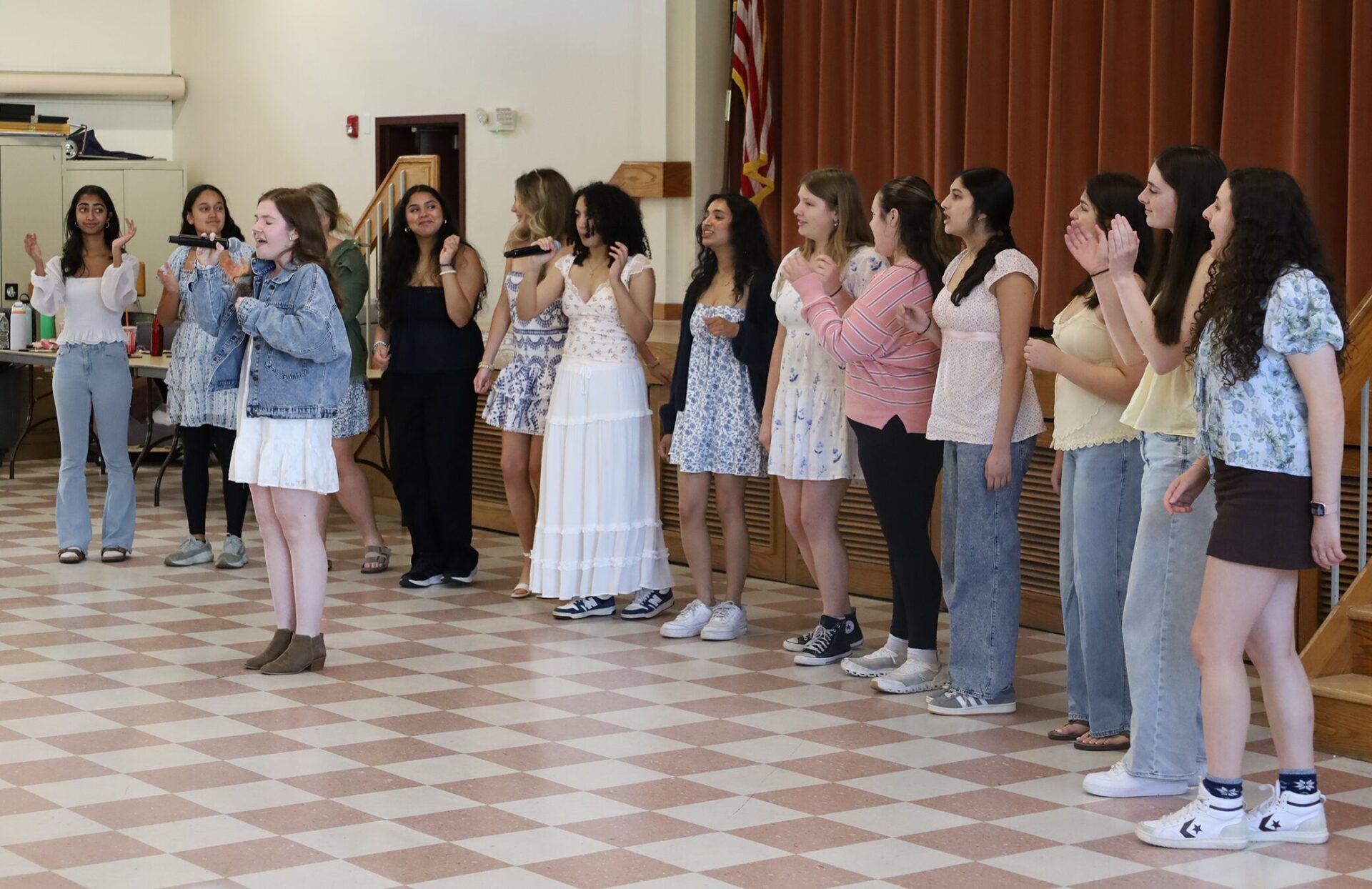 Chelmsford High School a cappella group The Crescendos perform for senior citizens at the Chelmsford Council on Aging on Friday, May 8, 2026.