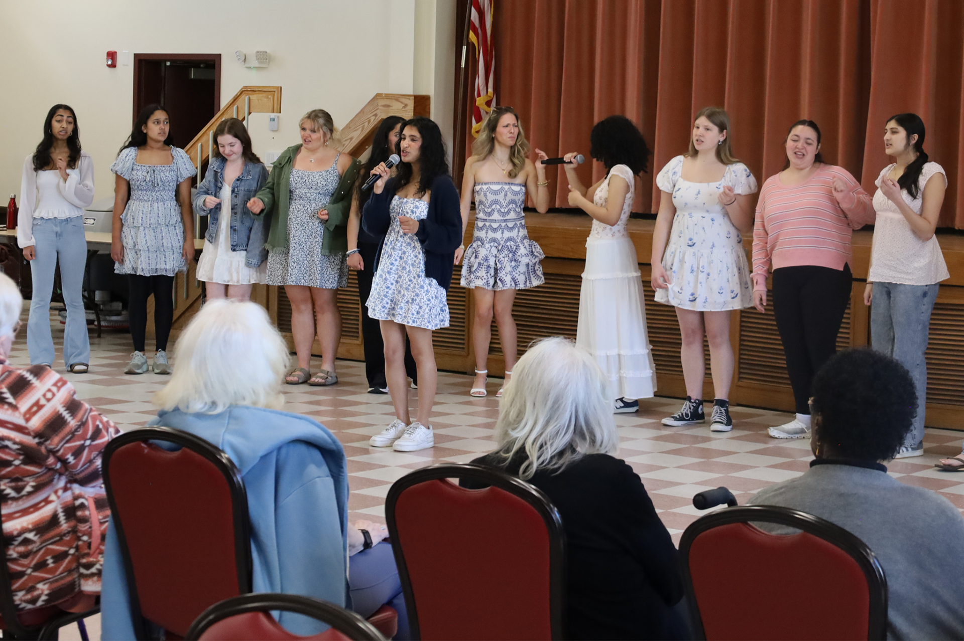Chelmsford High School a cappella group The Crescendos perform for senior citizens at the Chelmsford Council on Aging on Friday, May 8, 2026.