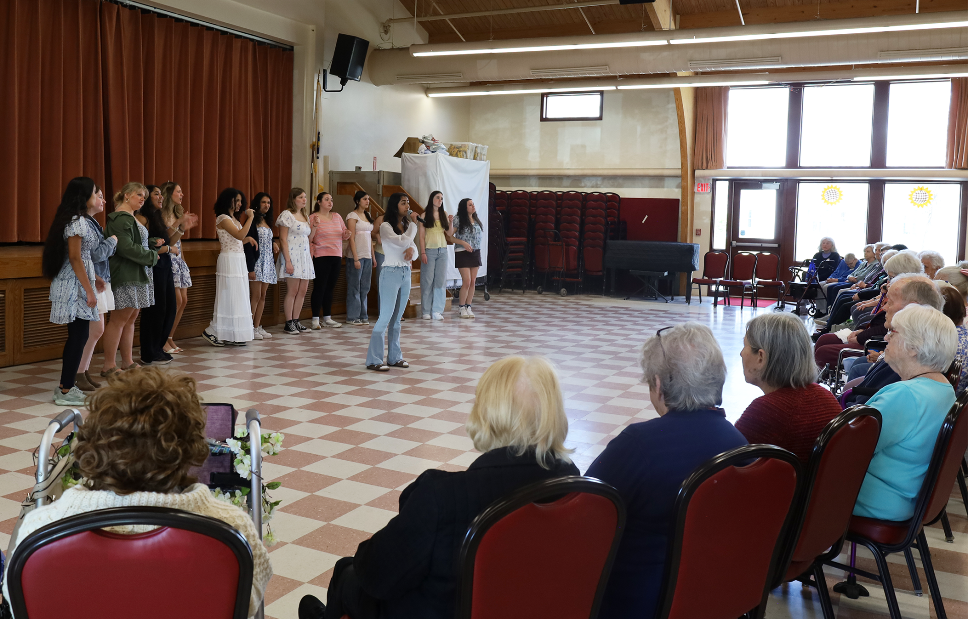 Chelmsford High School a cappella group The Crescendos perform for senior citizens at the Chelmsford Council on Aging on Friday, May 8, 2026.