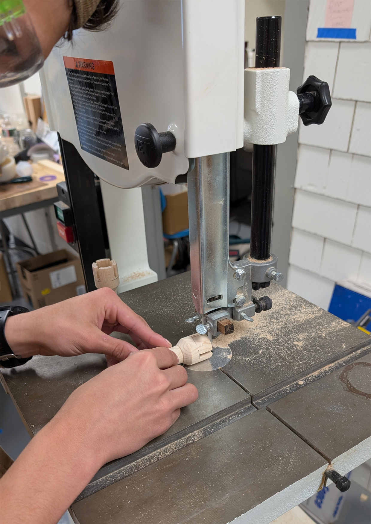 Students in Woodworking classes at Chelmsford High School work on their projects.