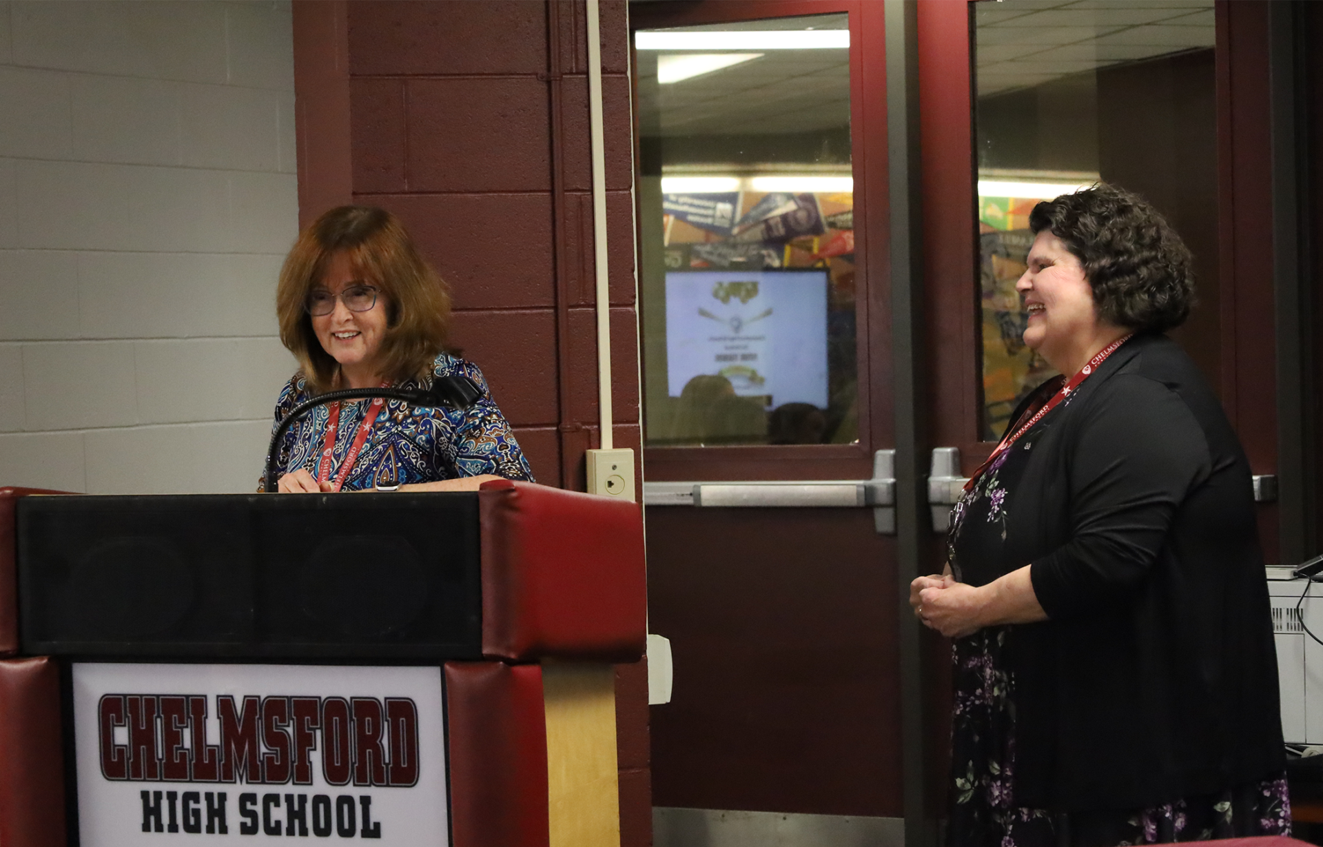 During the May 22 Future Teachers Signing Day ceremony, School Committee vice chair Susan MacKinnon and School Committee chair Maria Santos spoke to the group of students planning to go into the field of education.