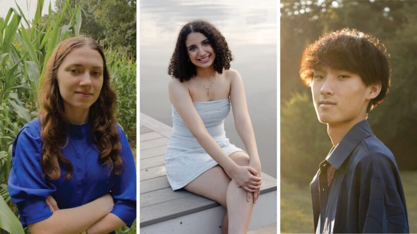 Katherine Evans (Emerson House), Karen Khela (Hawthorne House) and Ethan Jiang (Whittier House) were named the Chelmsford High School Students of the Year for 2026.