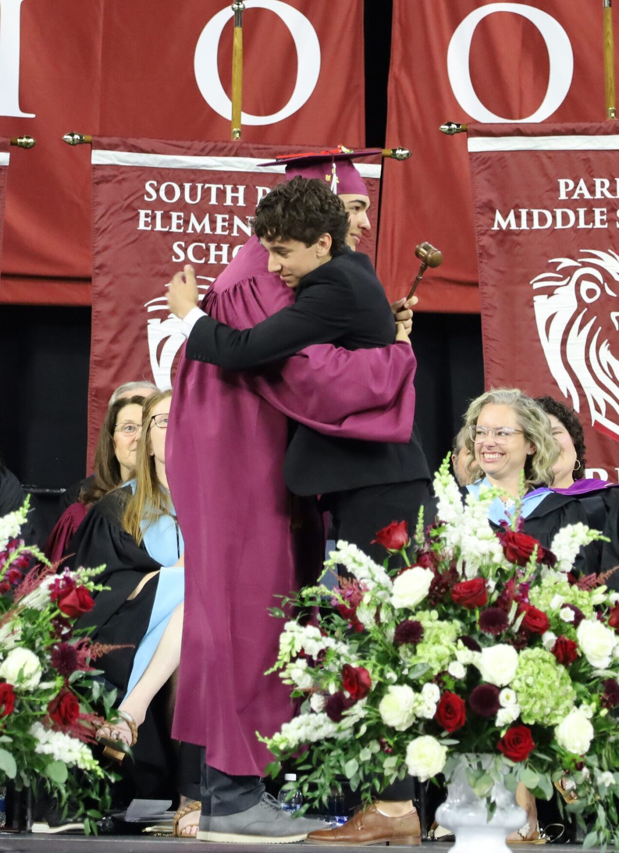 Cody Finn Gavel Class of 2026 President Cody DiStasi passes the gavel to Class of 2027 President Finn McMeniman during Chelmsford High School's Graduation on June 6, 2026.
