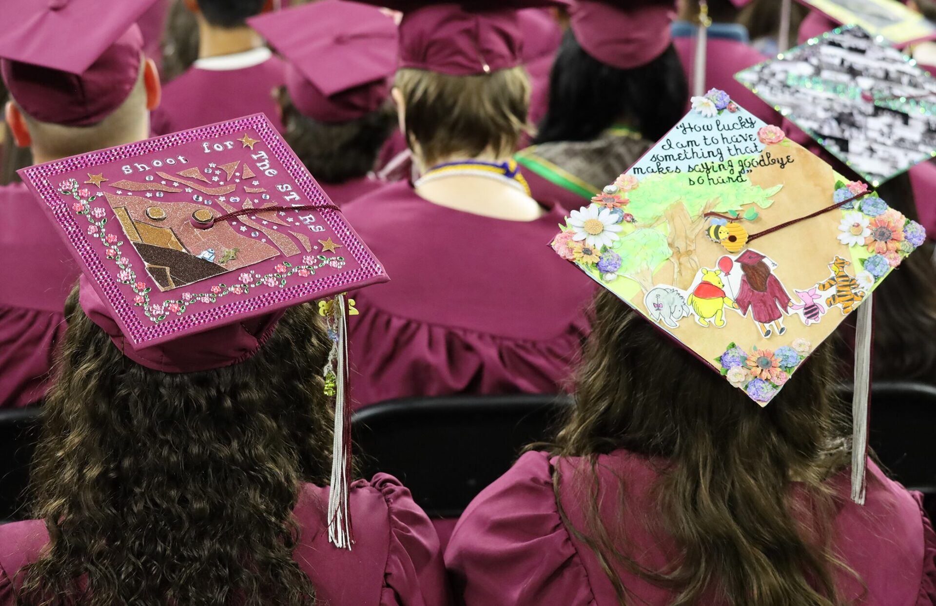 Cute Mortarboards A couple of the many decorated mortarboards at Chelmsford High School's Graduation Ceremony on June 6, 2026.