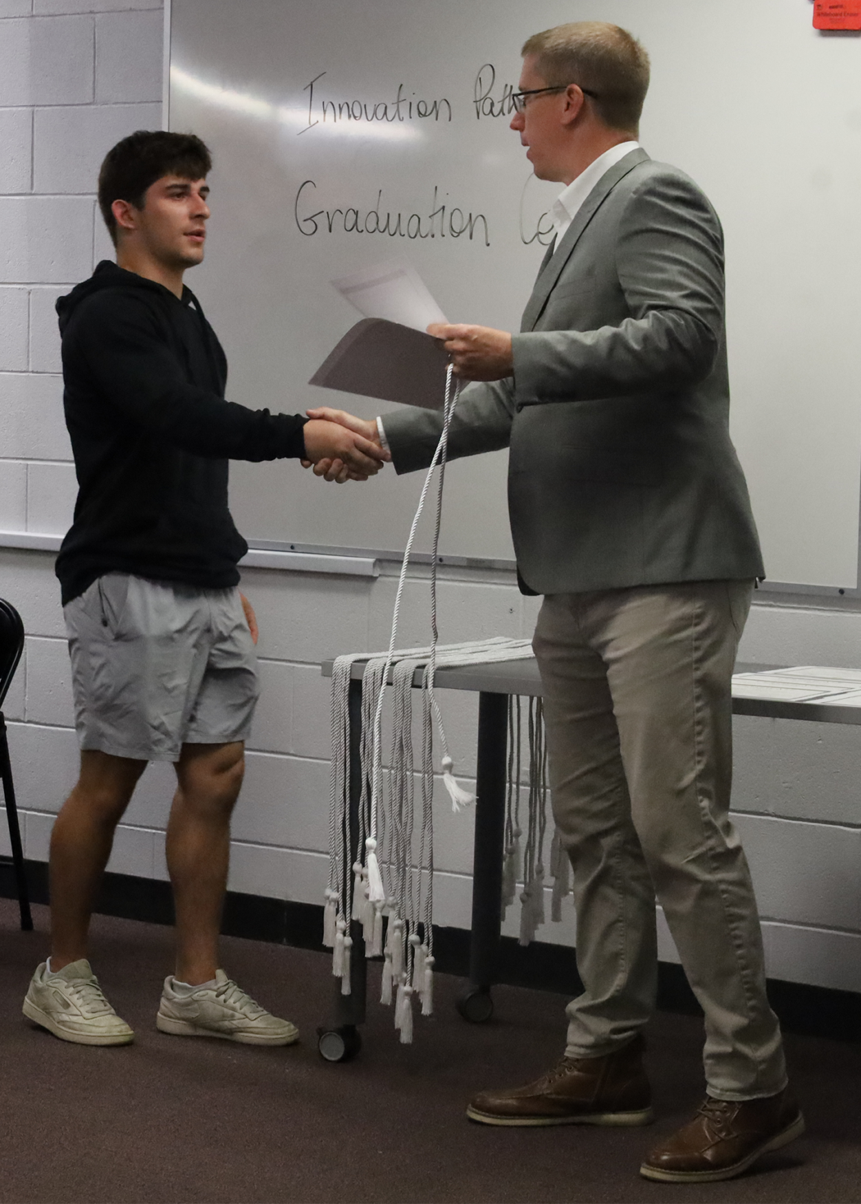 Evan Karacek was one of 18 students who participated in the Chelmsford High School Innovation Pathways Graduation Ceremony on Thursday, May 28, 2026.