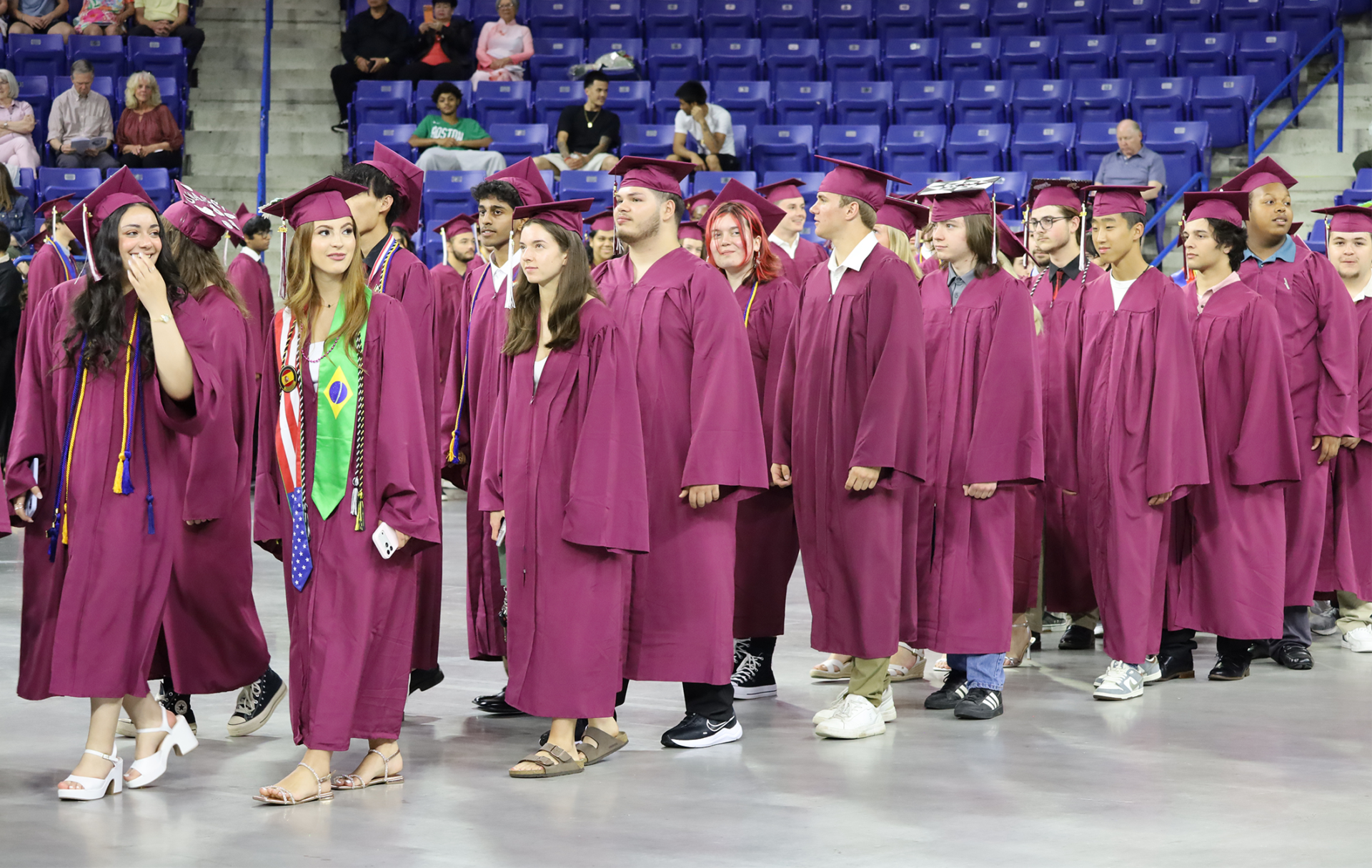 Grad Walk-In Graduates of Chelmsford High School's Class of 2026 enter the Tsongas Center on June 6, 2026.
