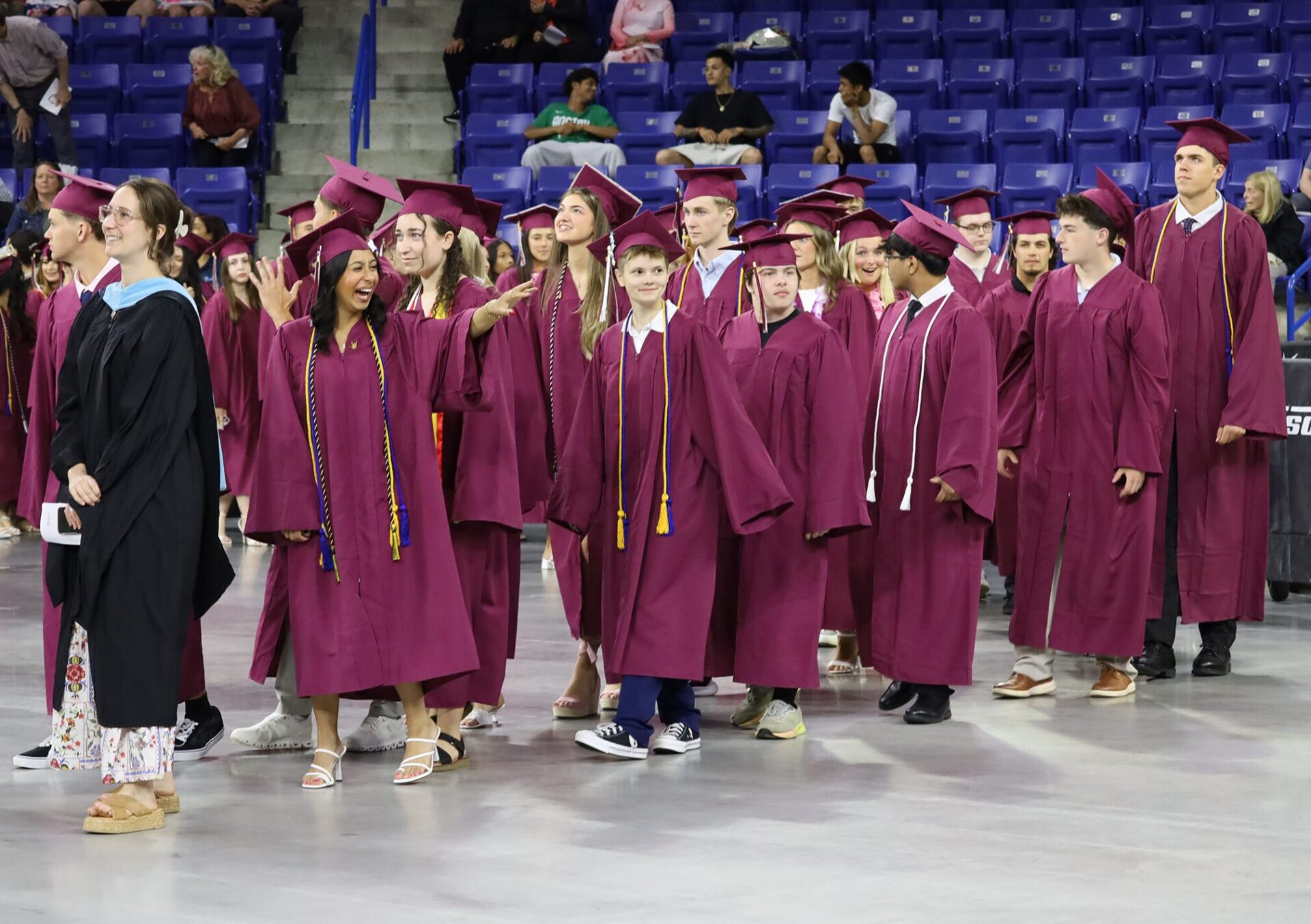 Grad Wave Graduates of Chelmsford High School's Class of 2026 enter the Tsongas Center on June 6, 2026.