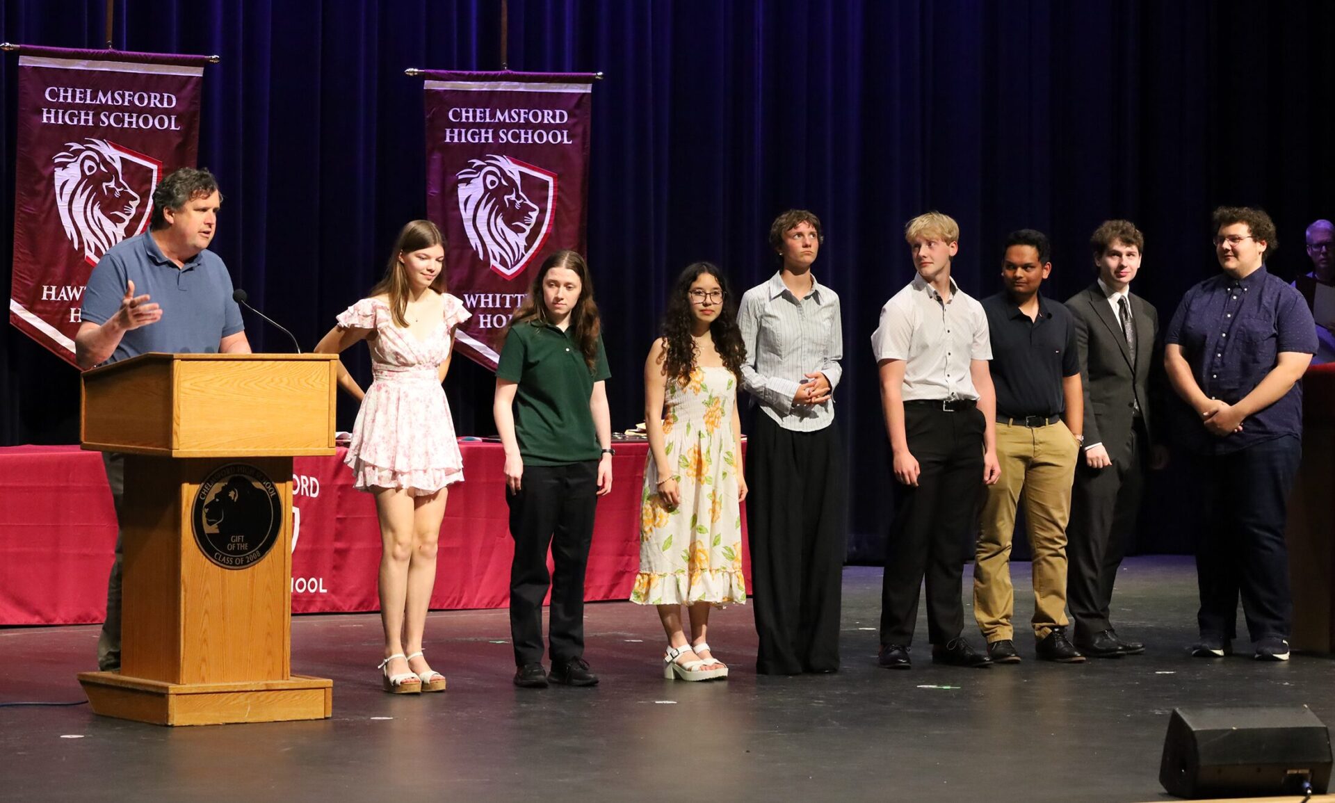 Members of Chelmsford High School's Class of 2026 are celebrated during Senior Awards Night on Thursday, May 28.