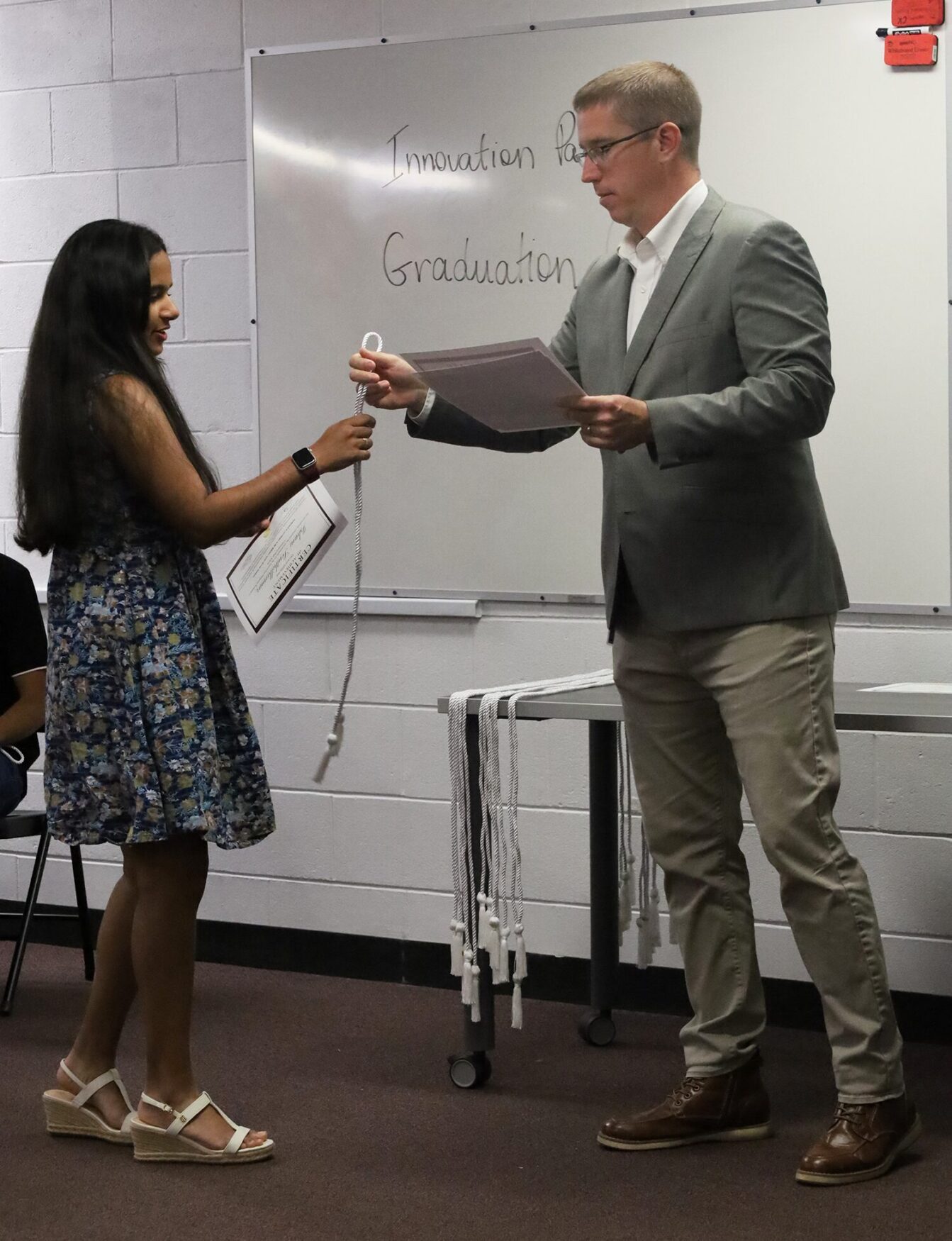 was one of 18 students who participated in the Chelmsford High School Innovation Pathways Graduation Ceremony on Thursday, May 28, 2026.