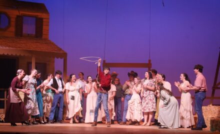 Chelmsford High School junior Adam Pinto, center, has been nominated for an METG Award for Best Performance - Male Supporting Role for his portrayal of Will Parker in the CHS Theatre Guild's production of "Oklahoma!"