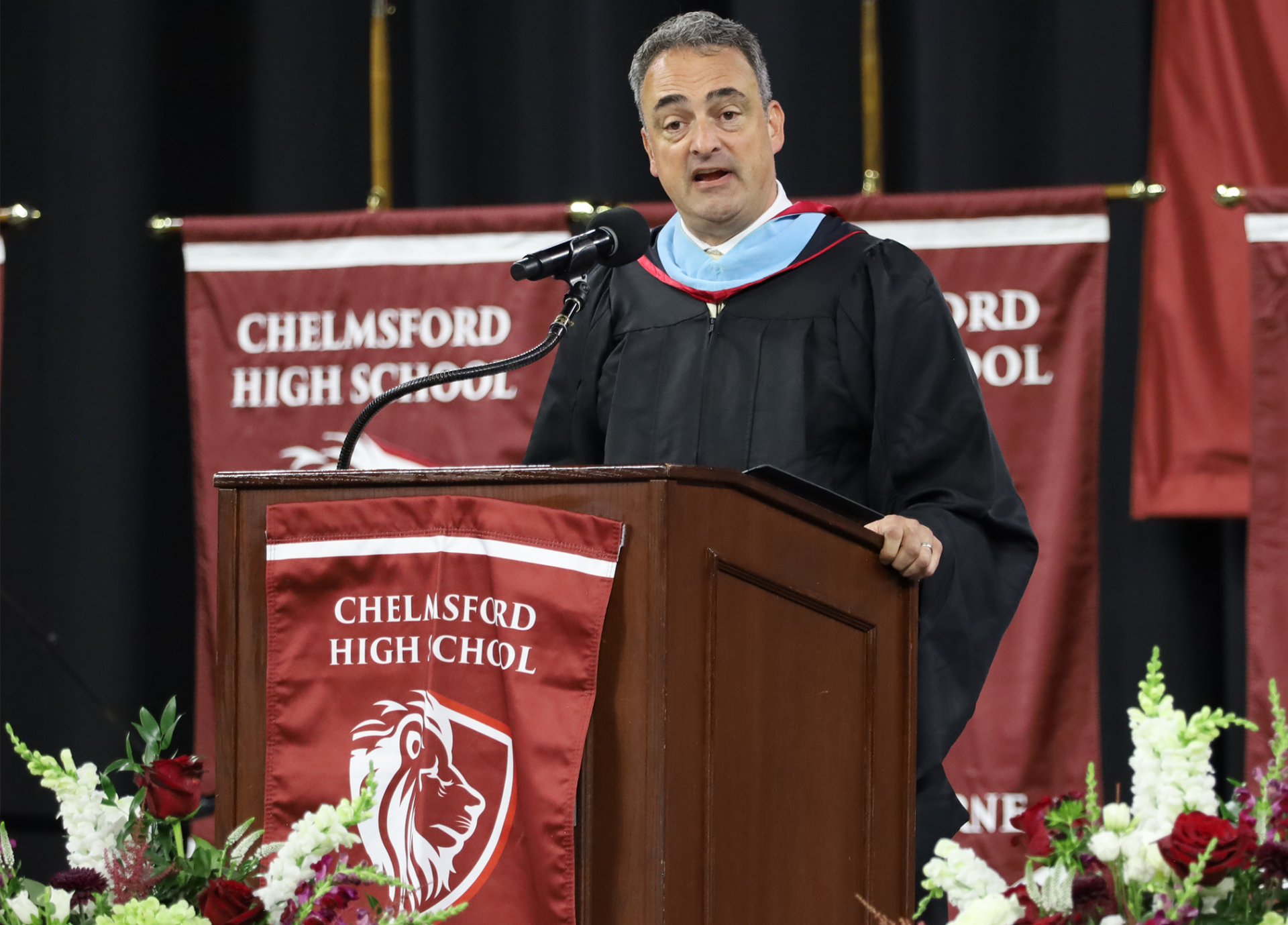 Principal Murray Principal Stephen Murray gives his address to those gathered for the graduation of Chelmsford High School's Class of 2026 on June 6.