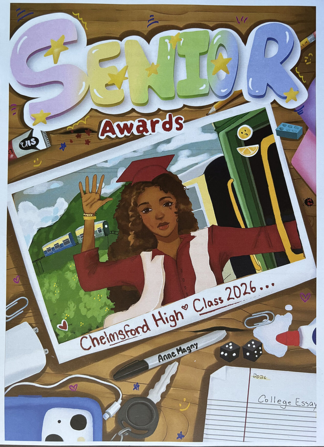The cover of the 2026 Senior Awards Night booklet was created by senior Anne Magny.