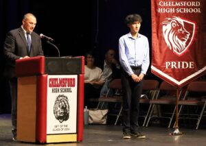 Ethan Jiang was named the 2026 Chelmsford High School Student of the Year for Whittier House.