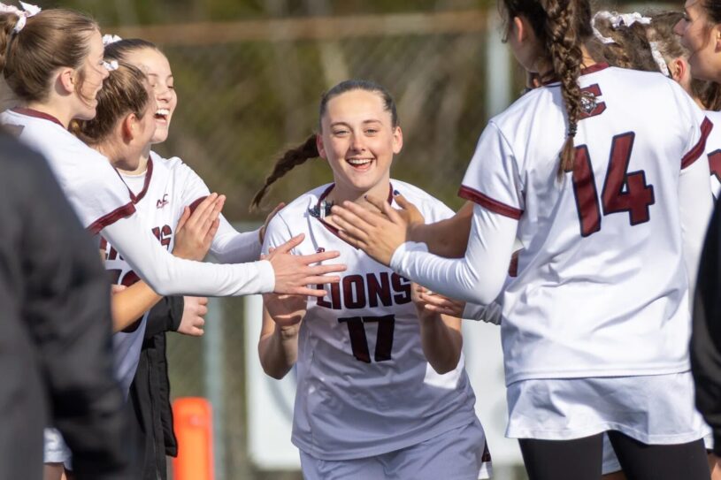 Chelmsford’s Catherine Craig, center, was named the MVC Div. 1 girls lacrosse Player of the Year.