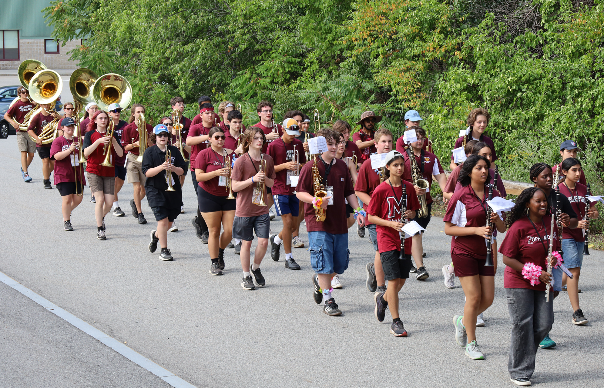 The Chelmsford High Marching Band performs during the 2026 preview show on Thursday, Aug. 27.