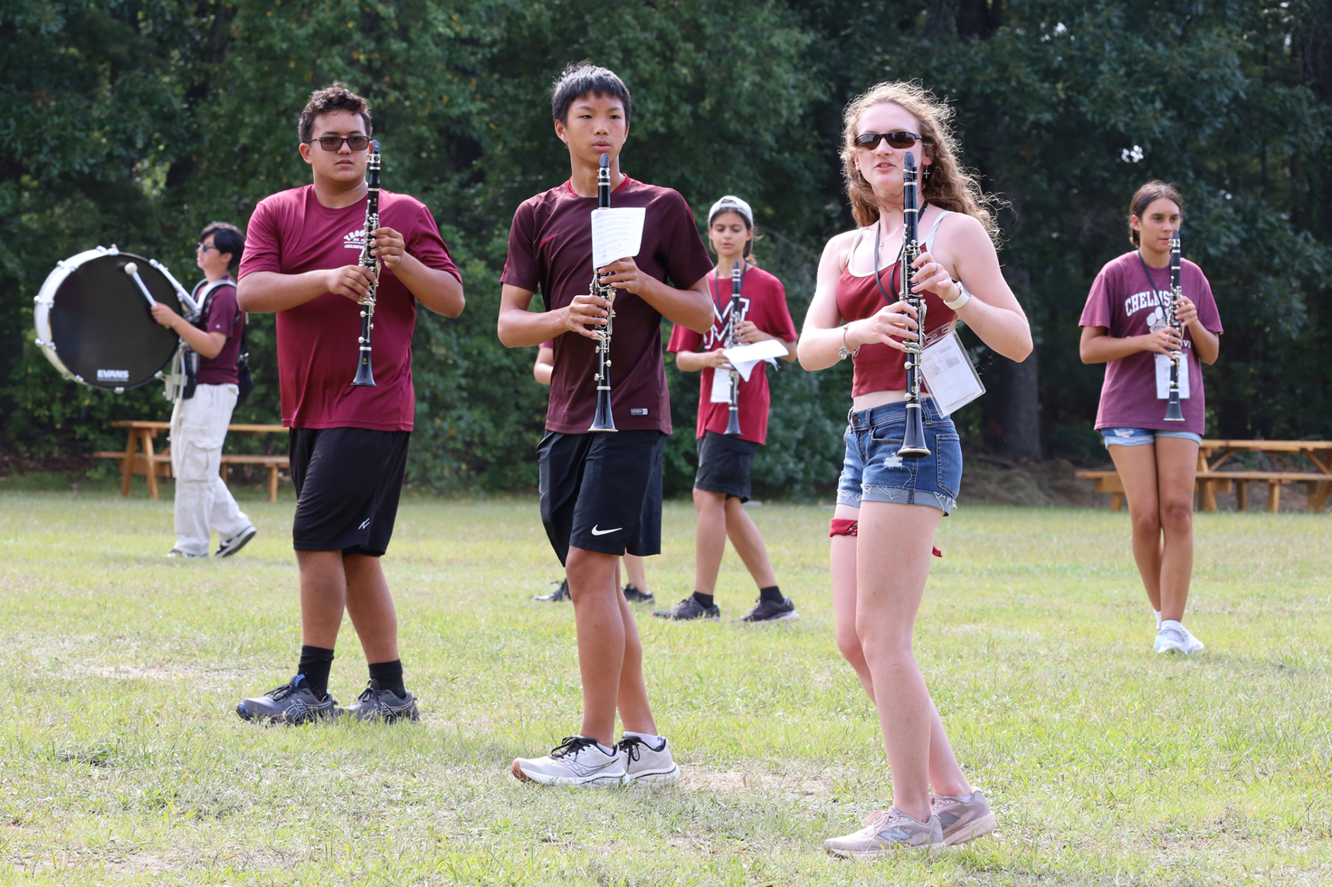 The Chelmsford High Marching Band performs during the 2026 preview show on Thursday, Aug. 27.