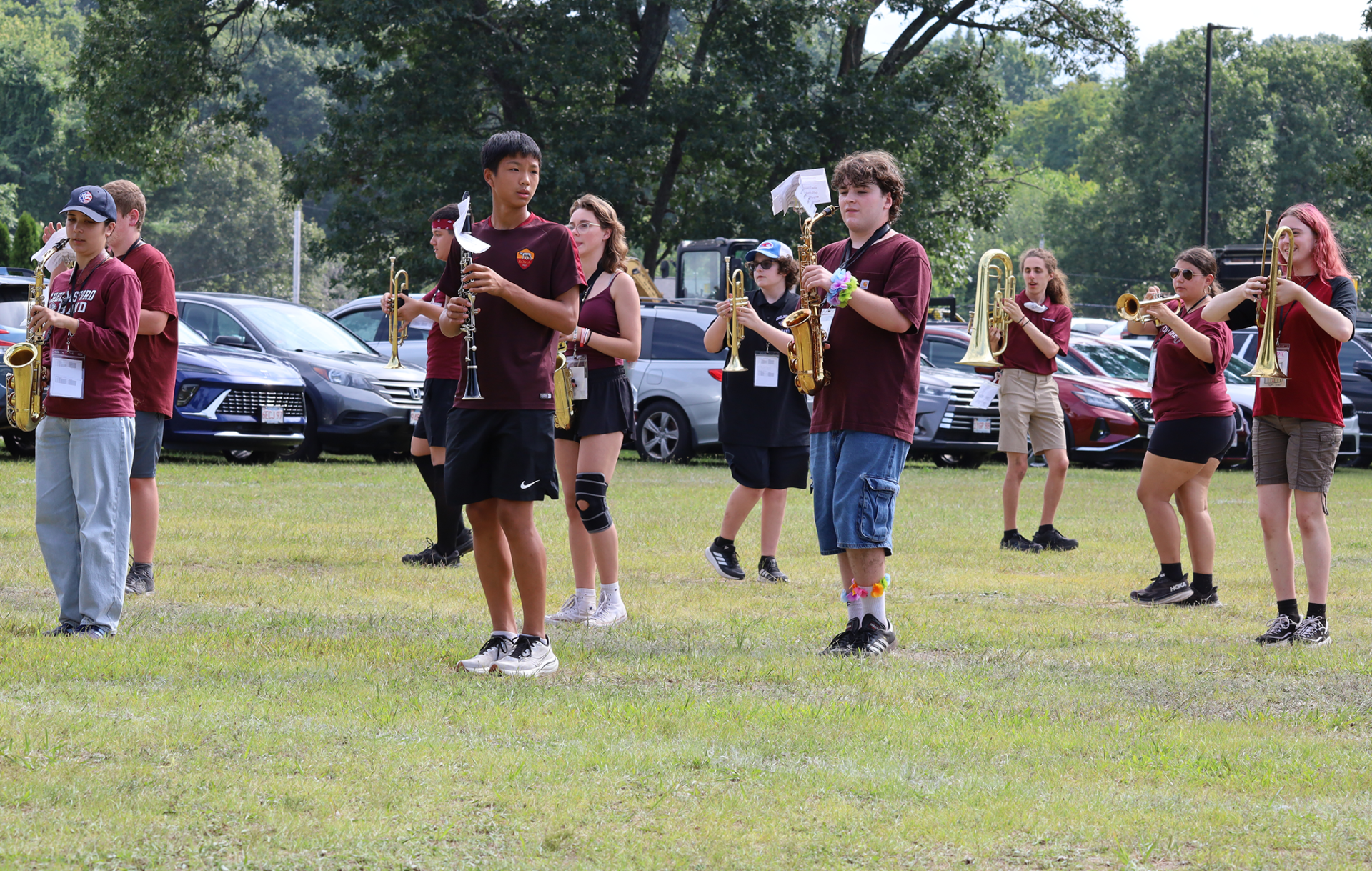 The Chelmsford High Marching Band performs during the 2026 preview show on Thursday, Aug. 27.