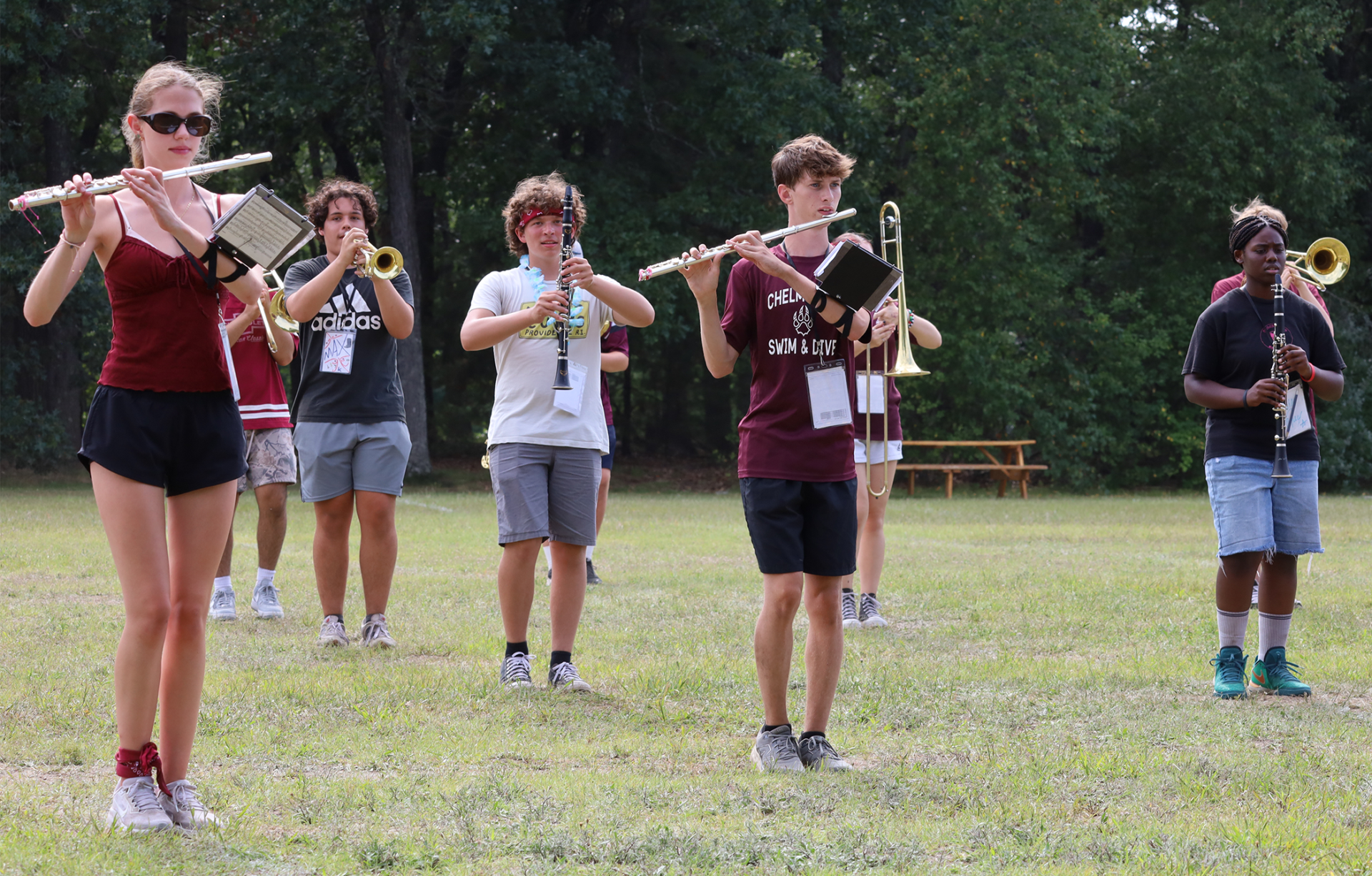 The Chelmsford High Marching Band performs during the 2026 preview show on Thursday, Aug. 27.