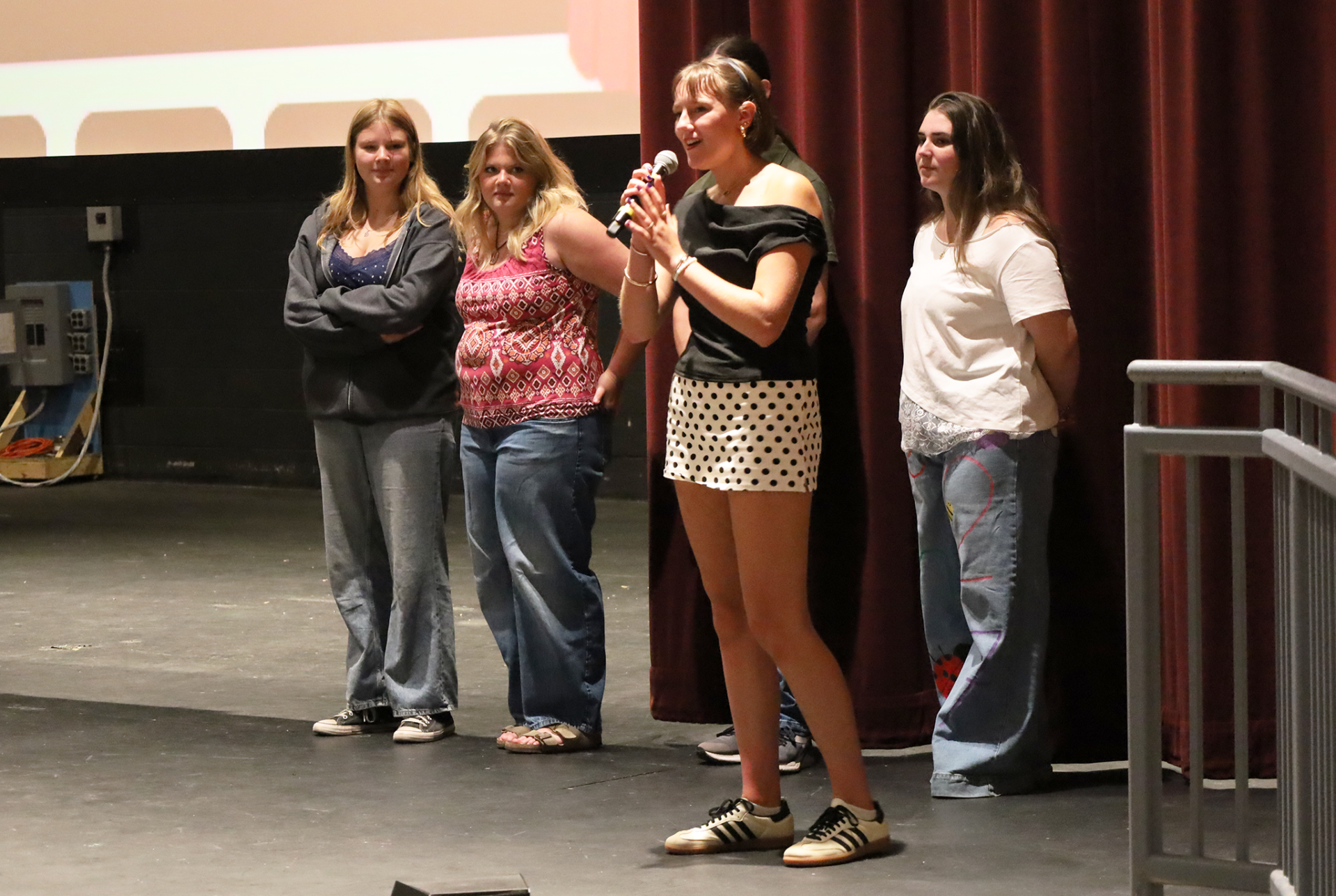 Members of the Chelmsford High School Theatre Guild board share information with the students and families in attendance during the Guild's Open House on Wednesday, Sept. 2, 2026.
