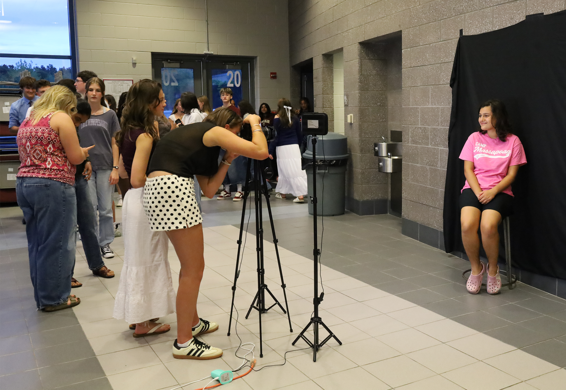 Students have their headshots taken during the Chelmsford High School Theatre Guild's Open House on Wednesday, Sept. 2, 2026.