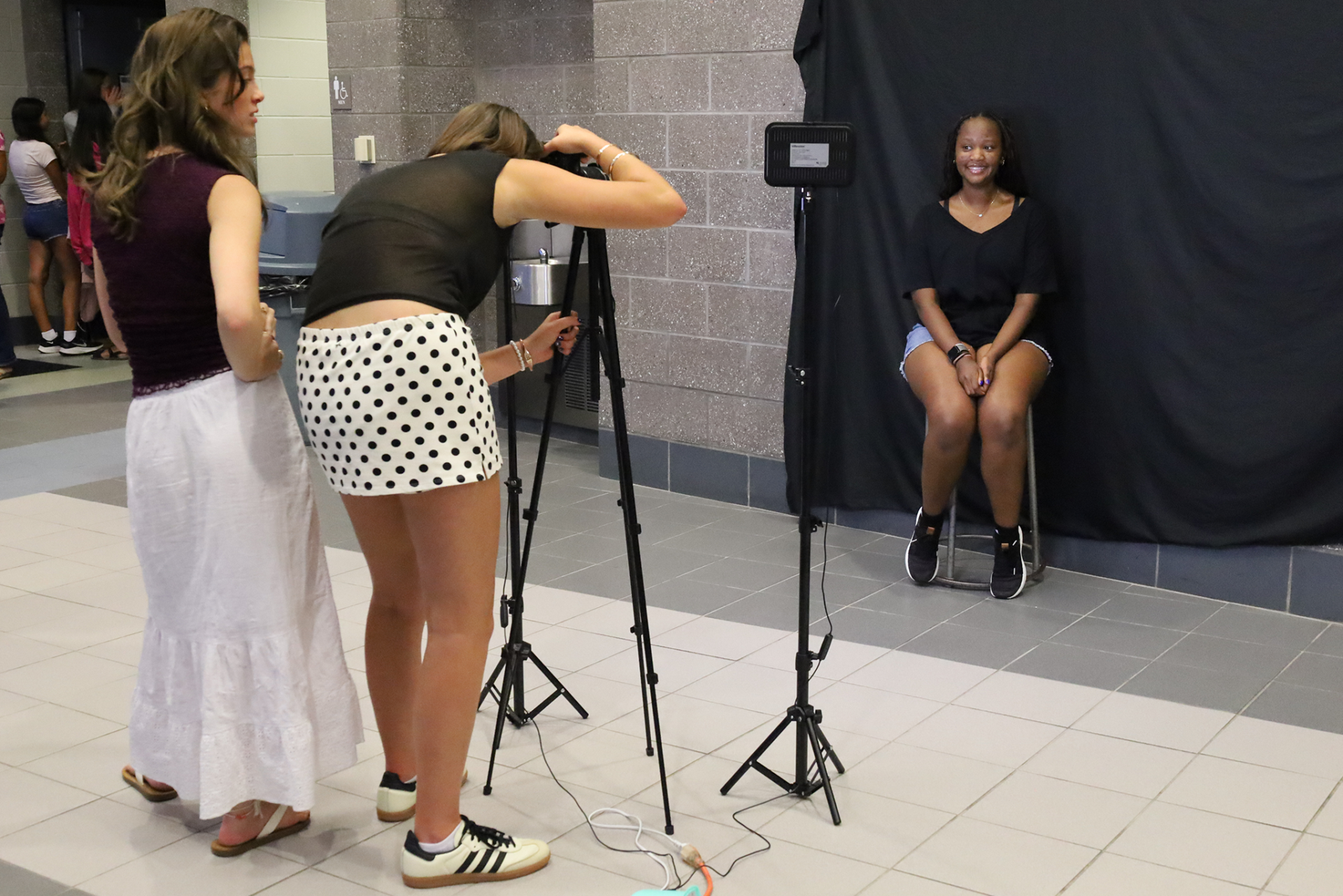 Students have their headshots taken during the Chelmsford High School Theatre Guild's Open House on Wednesday, Sept. 2, 2026.